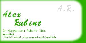 alex rubint business card